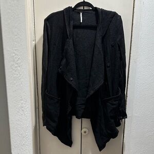 Free People Black Hooded Jacket